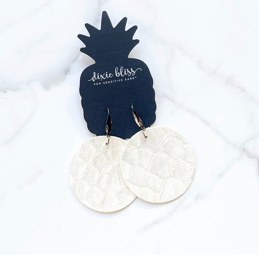 LE Florence in Silver Pearl Croc - Dixie Bliss - Dangle Earring