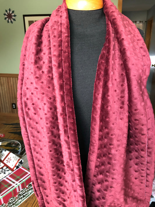 Maroon Dimple Dot Minky Scarf