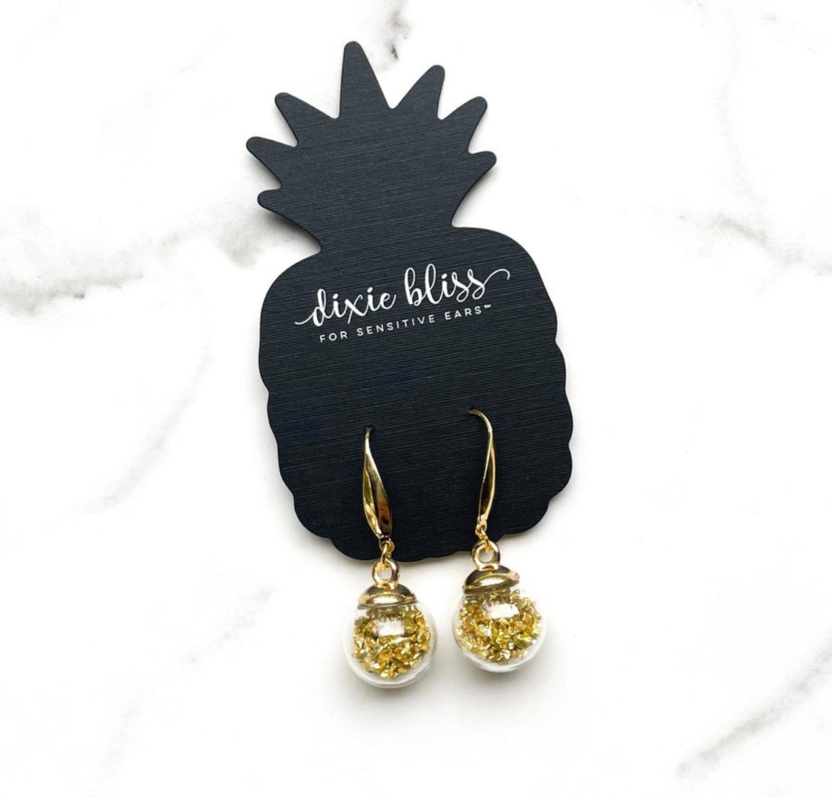 Golden Snow Globes - Dixie Bliss - Dangle Earring