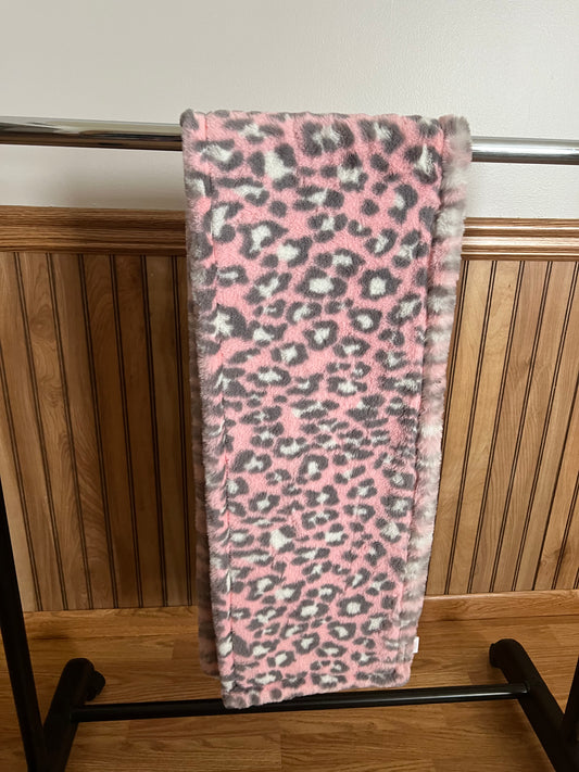 Pink Leopard Seal Minky Scarf